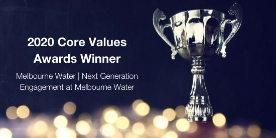 2020 Core Values Awards Winner Next Generation Engagement at Melbourne Water banner